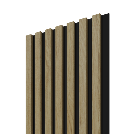 SOLID LINE 7S Natural Dub/Čierna – dekoratívne stenové lamely 2650 × 305 × 15 mm