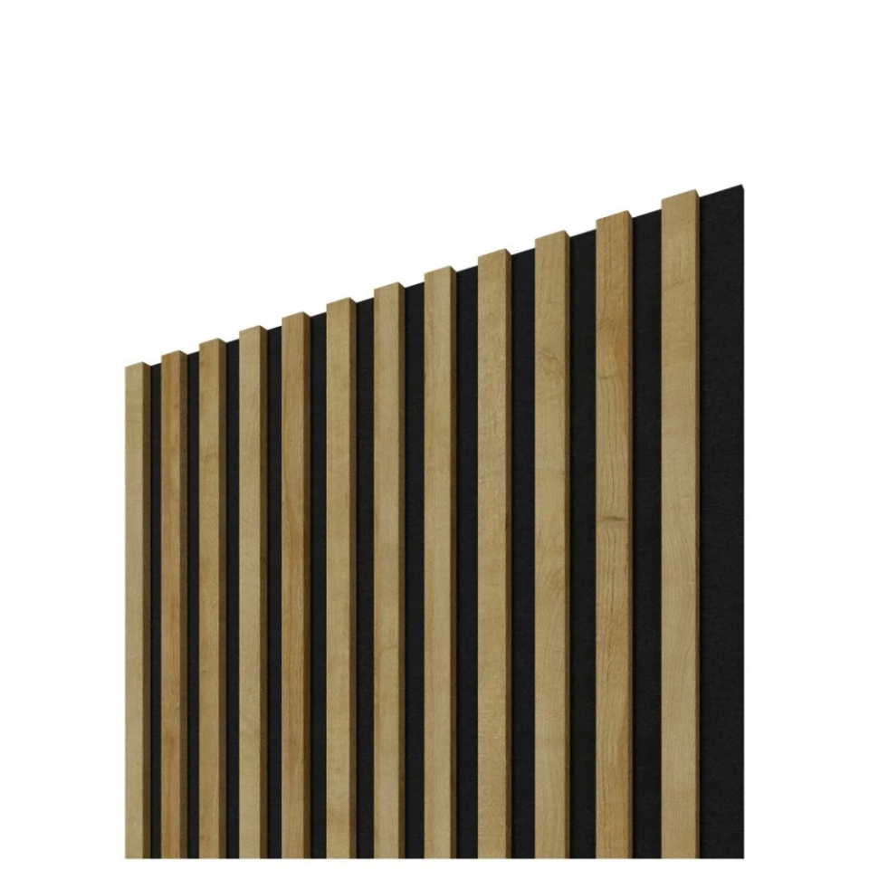 Akustický panel LINEA ACOUSTIC PROLINE - dubové lamely čierny podklad