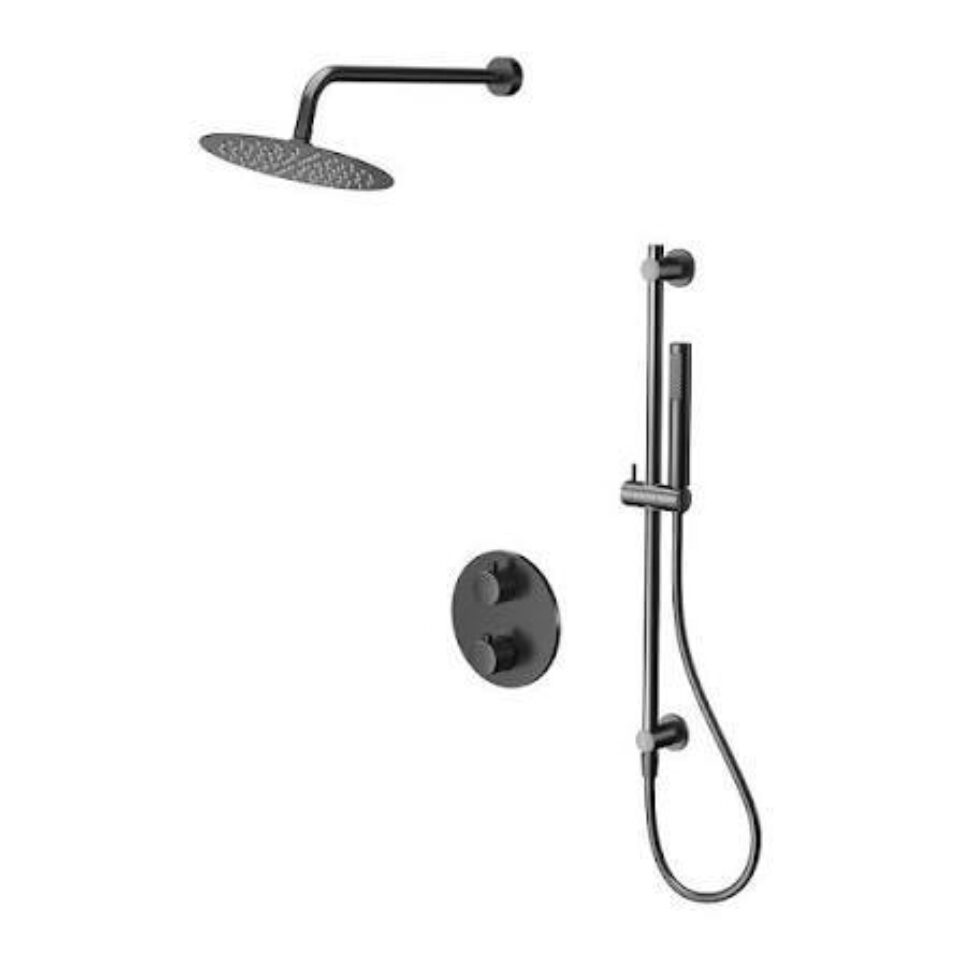 Cersanit ZEN SET B916 S952-046 podomietkový termostatický sprchový set – Gun Metal Black
