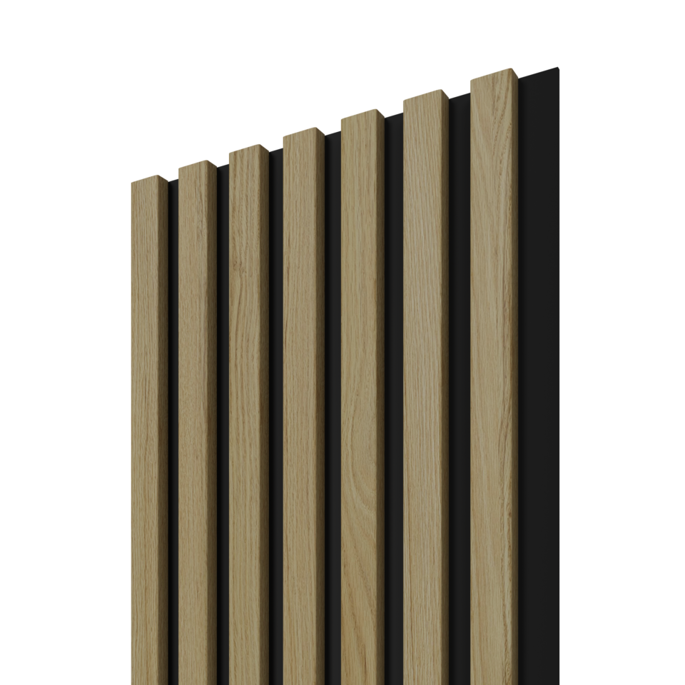 SOLID LINE 7S Natural Dub/Čierna – dekoratívne stenové lamely 265 × 305 × 15 mm