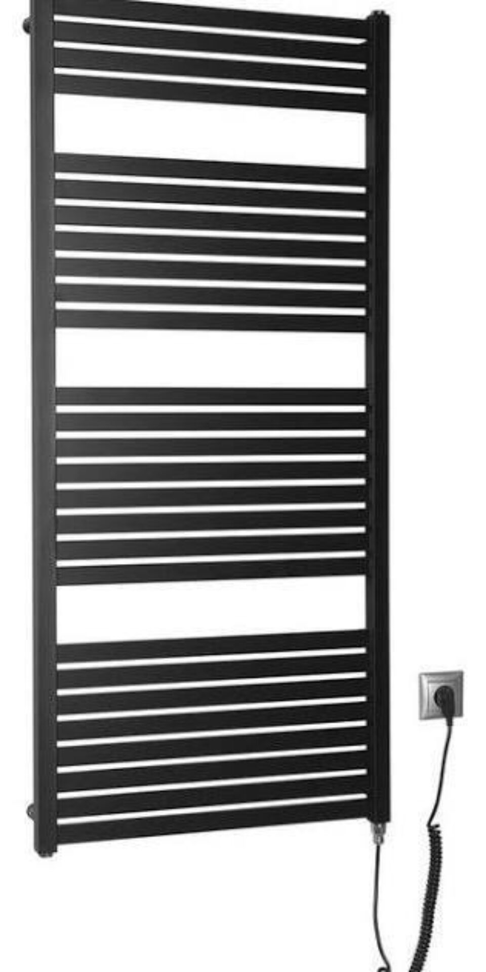 TONDI-E čierne matné elektrické vykurovacie teleso, 600 W