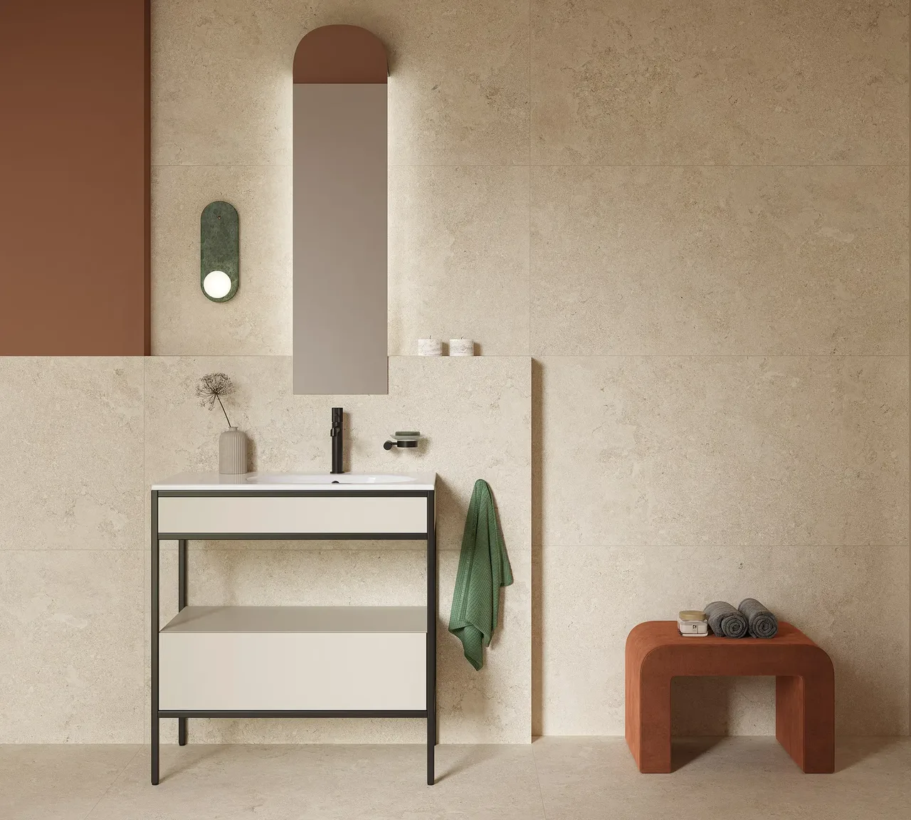 Cersanit DUEVILLE Light Beige Matt Rect 598 1198 cm gresova dlazba bezova rektifikovana cela kupelna