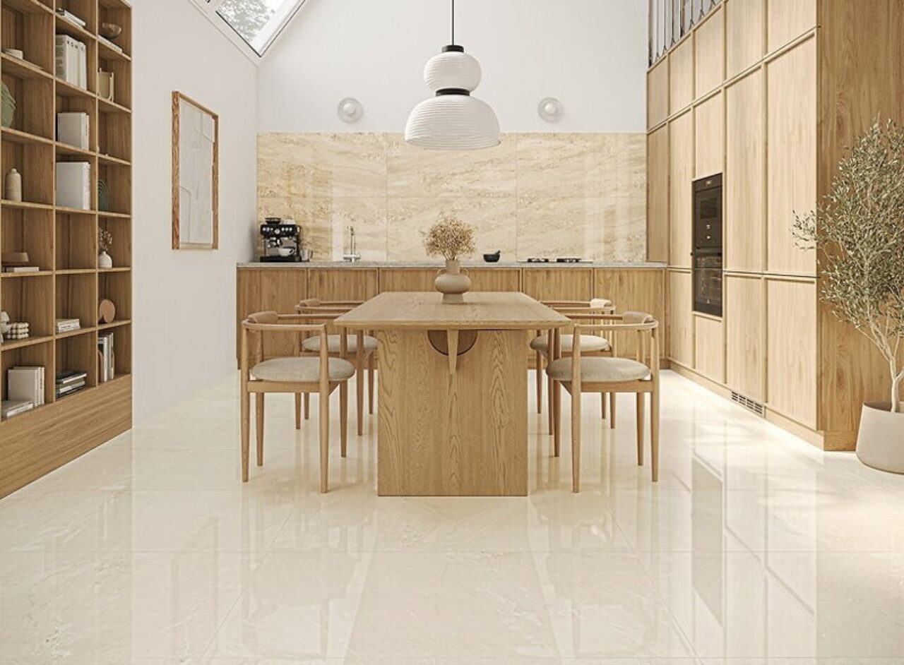 Cersanit TENTE Cream Polished Rect 60 120 cm rektifikovana leskla dlazba cela miestnost