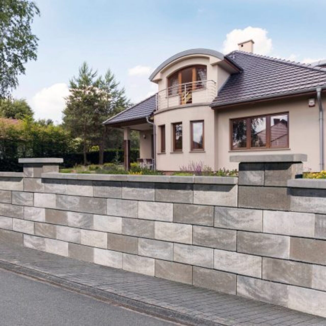 Semmelrock RIVAGO plotovy system ZP 40x20x16 dymova hneda2