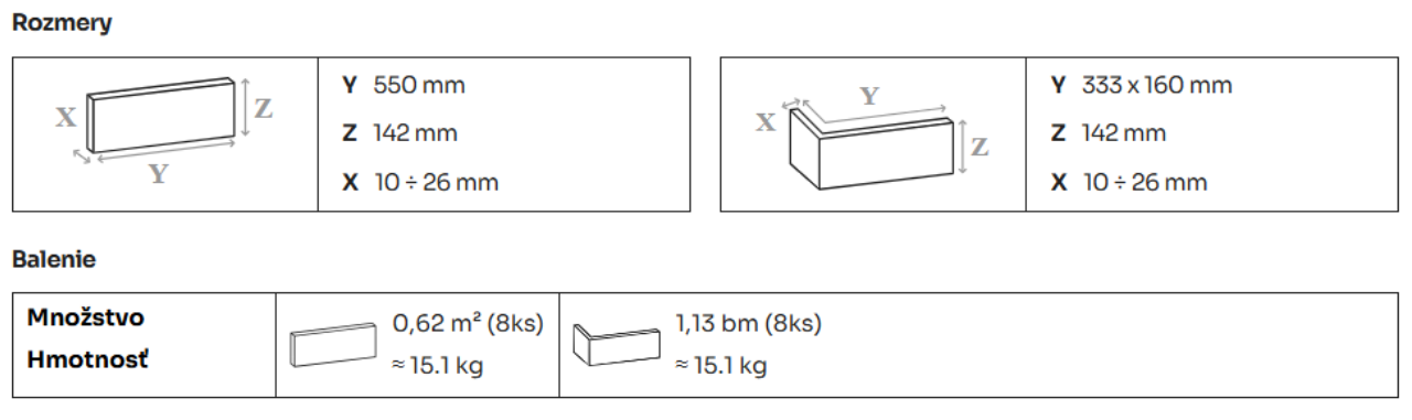Stegu kamenny obklad palermo 2 rozmery